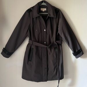 Michael Kors Women's Belted Trench Coat w/ Removable Hoodie Lined Sz XL